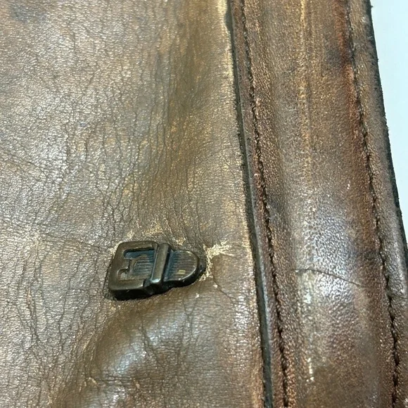 C&C Vintage Leather Briefcase attached brown - Picture 4 of 12